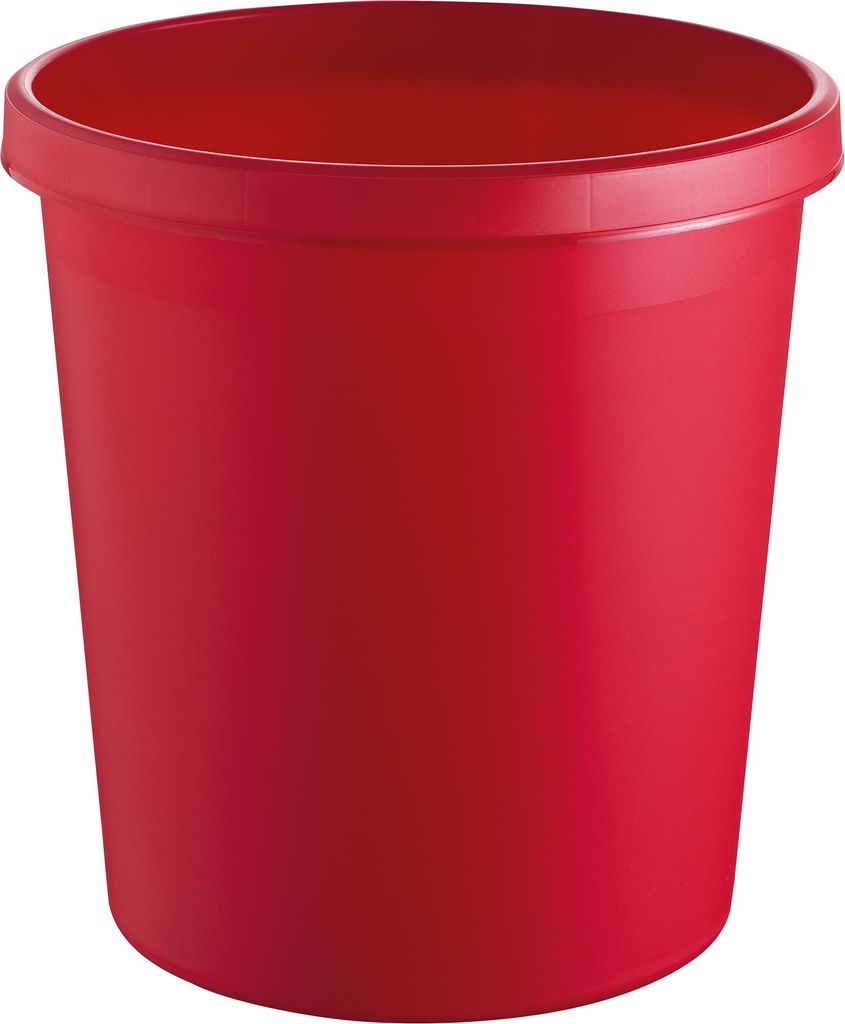 helit H6105825 Corbeille à papier 18 litres PE ronde rouge Image du produit 