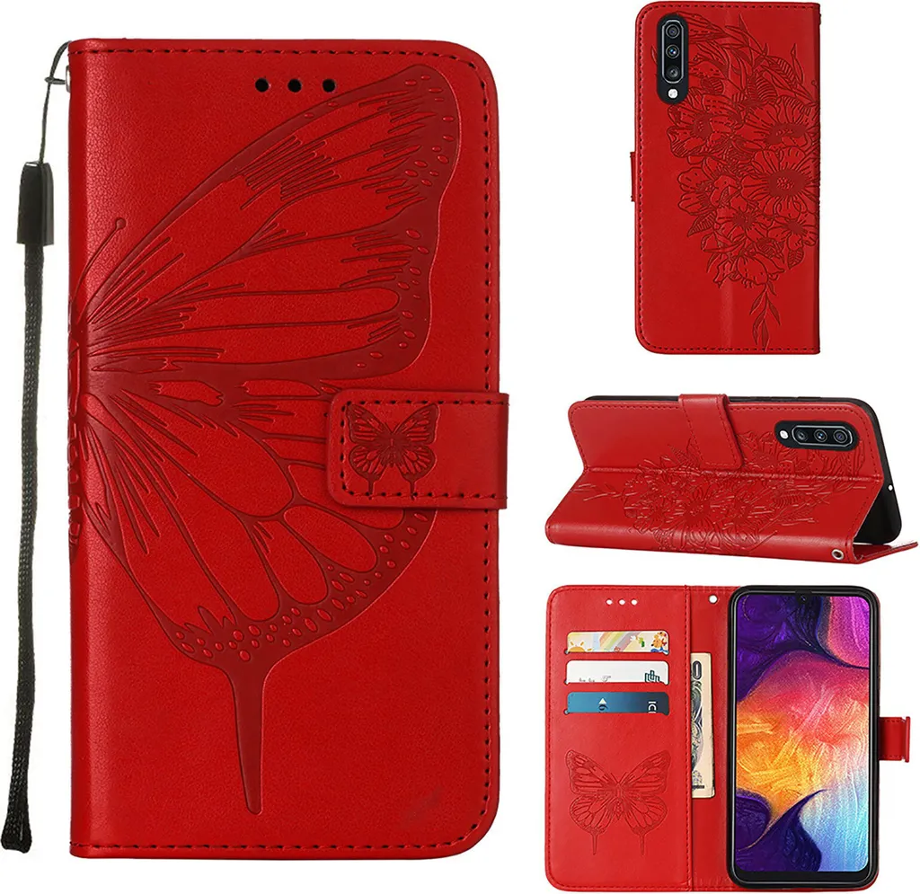 Uposao Cover Compatibile con Galaxy A50 Retro Design Flip Custodia in