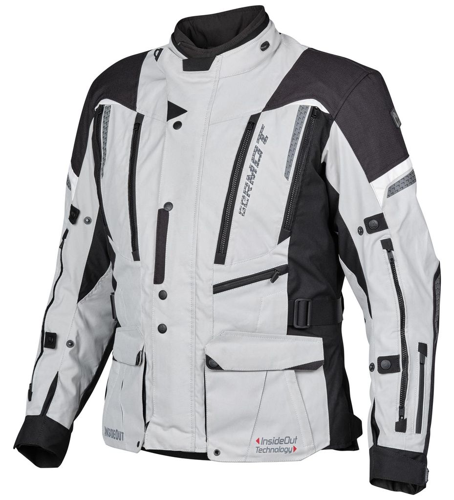 Germot InsideOut motortextiljas, lichtgrijs/zwart, maat 3XL Productafbeelding 