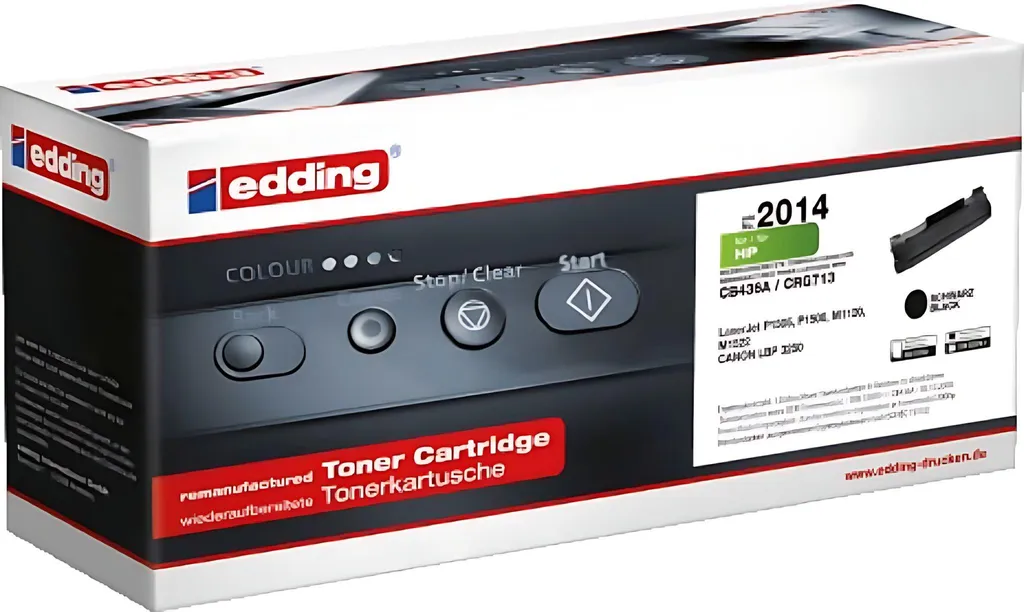 Cartouche laser EDD-2014 edding noir pour l'impression de vos factures HP