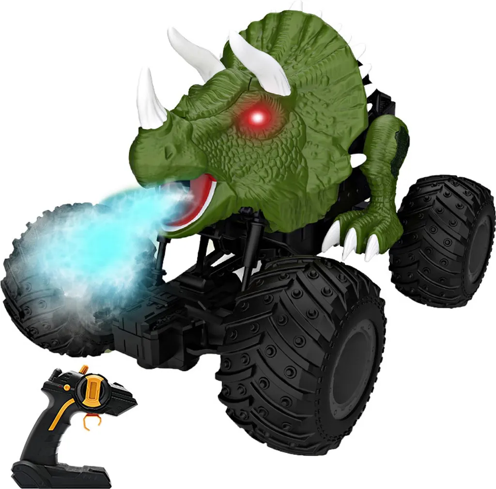 Voiture télécommandée dinosaure 4WD avec brume et cascade lumineuse