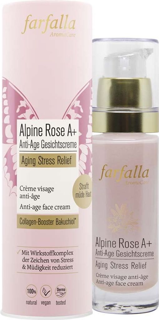 Farfalla Alpine Rose A+ Anti-Age Gesichtscreme, Aging Stress Relief Bio 30ml