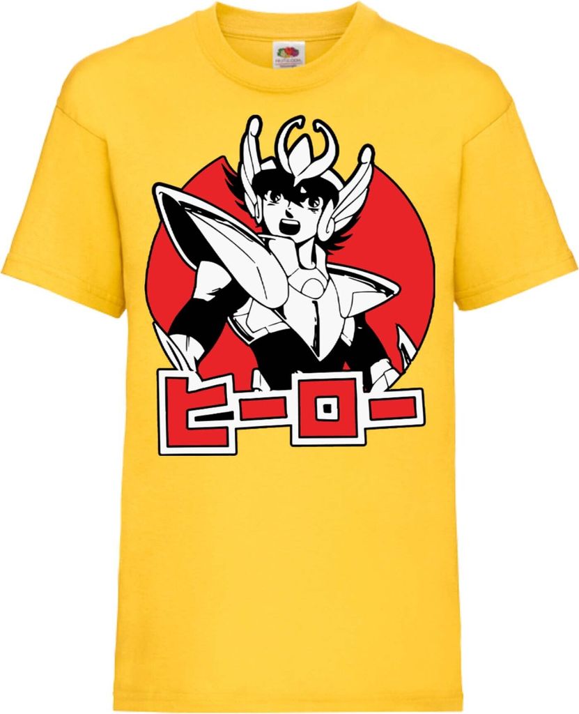 Kinder T-Shirt Saint Anime Seiya Pegasus 01 Pegasus, 7-8 Jahr - 128 / Gelb