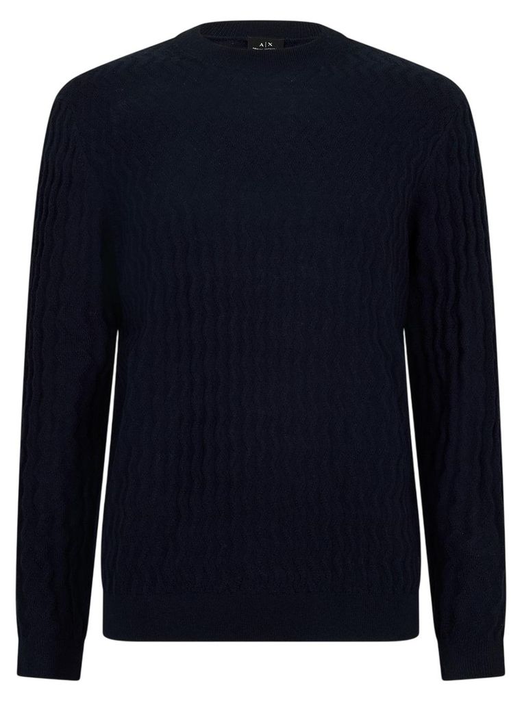 Armani Exchange - Pullover für Herren, Texturierter Strick GT23899 (XL) (Marine)