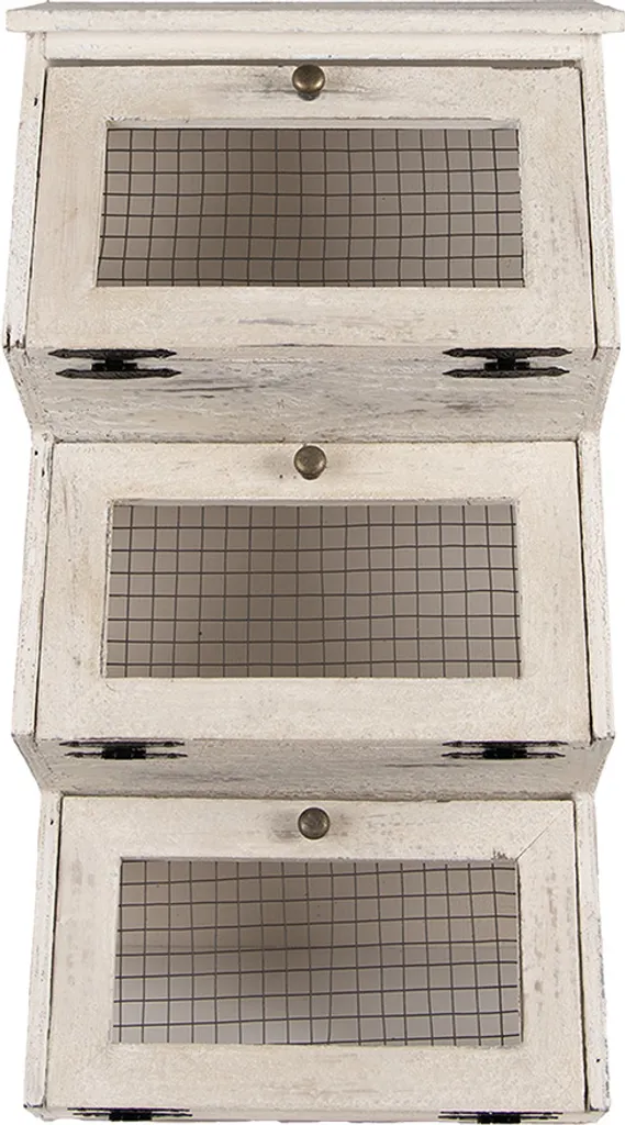 Étagère murale Clayre & Eef 33x25x61 cm en bois blanc style Shabby Chic