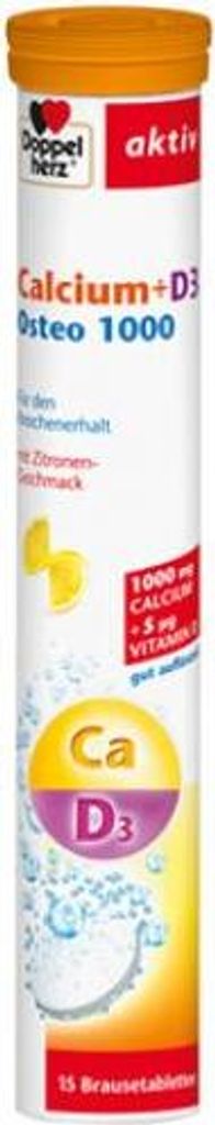 Doppelherz | Calcium + D3 Osteo 1000 | 15 Brausetabletten Produktbild 