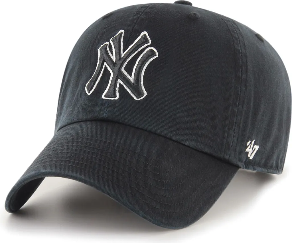 Casquette 47 Brand NY Yankees Clean Up en Coton Noir Doux et Confortable