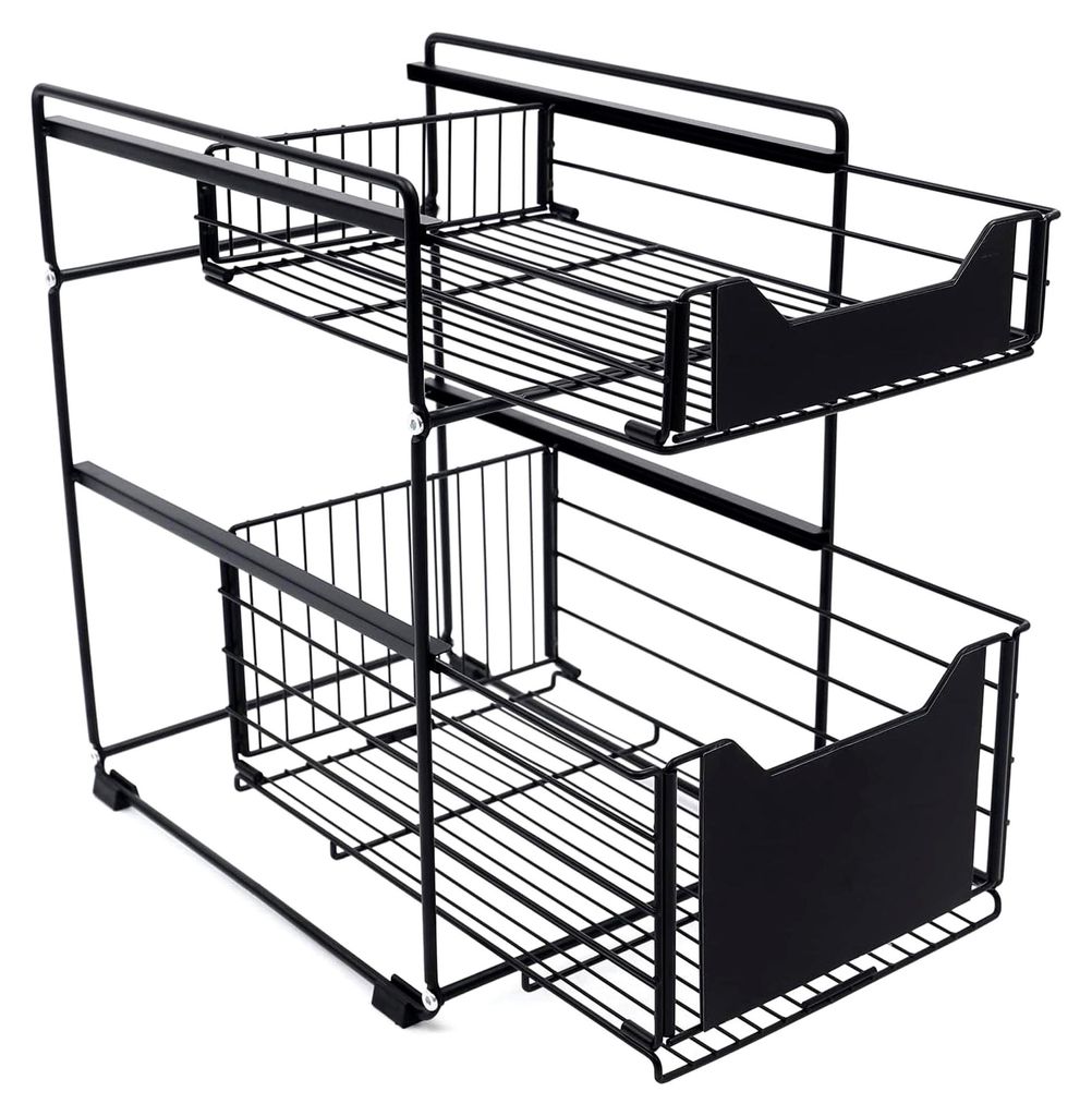 2-stöckiger Küchenorganizer 37,4 * 28,2 * 44 cm 10 kg Küchenschublade Ausziehbares Schubladendesign Durchdachtes Design für Küche, Schlafzimme...