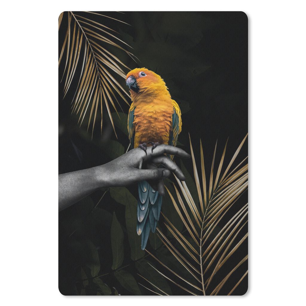 MuchoWow Mauspad Mousepad Papagei - Zweig - Dunkel 40x60 cm - Mousepads - Maus Mat - Pad - Mausunterlage - Schreibtisch Accesoire