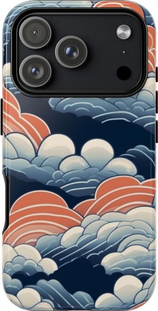 Wolkenspiel in Blau und Orange – Hülle Kompatibel mit iPhone 17 Pro