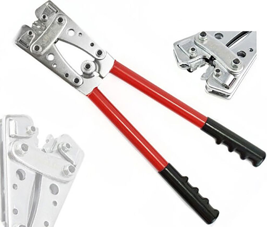 Presszange Crimpzange 6-50mm² Rotationsspannbacken für Kabelschuhe Serien-/Parallelverbinder