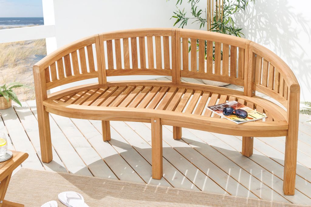 Massive Gartenbank EMPIRE TEAK 150cm natur Teakholz Produktbild 4