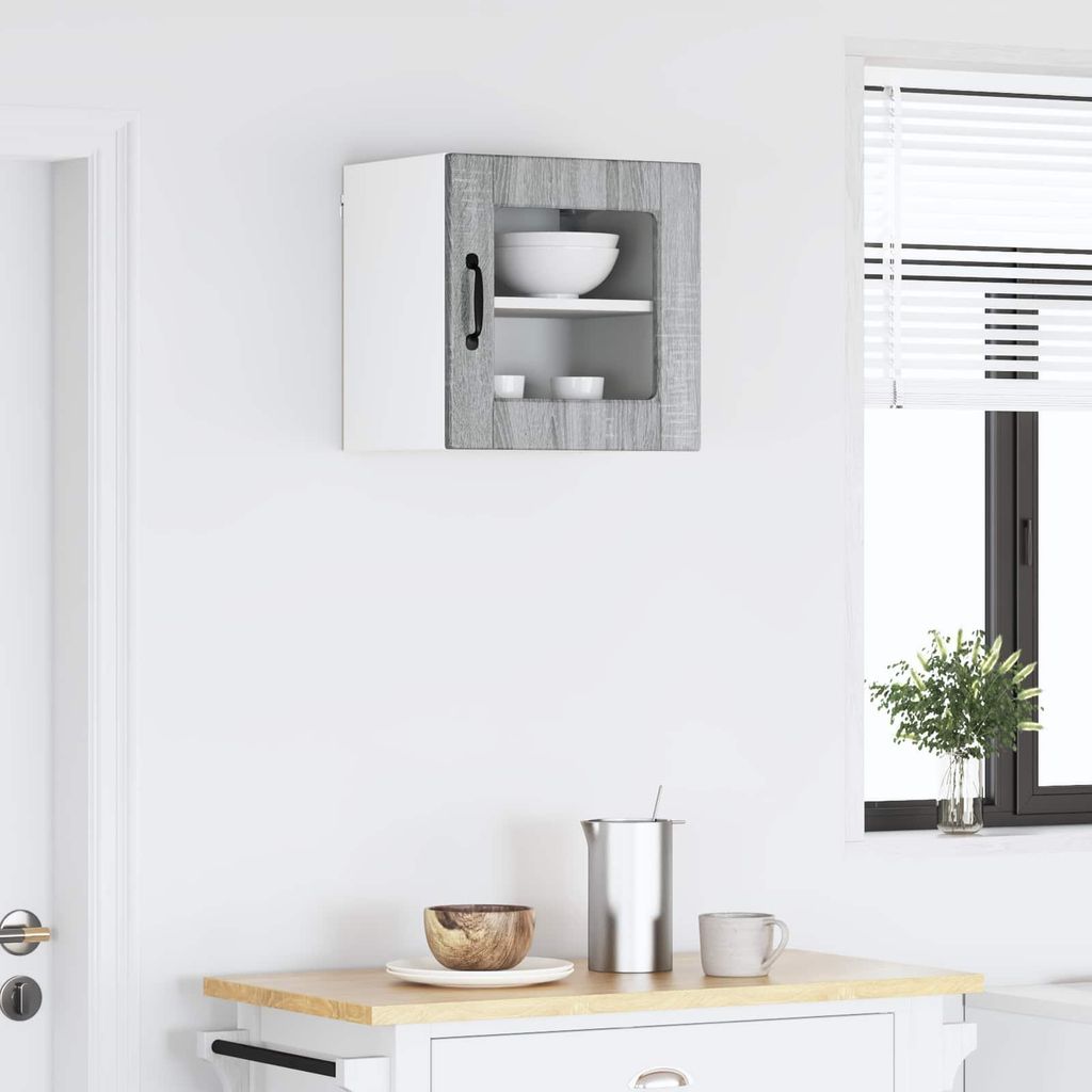 "Schlussverkauf" Küchenschrank/Sideboard - 1 pc - Aufbewahrungsschrank moderne - Graues Sonoma 40x31x40 cm Holzwerkstoff C10572