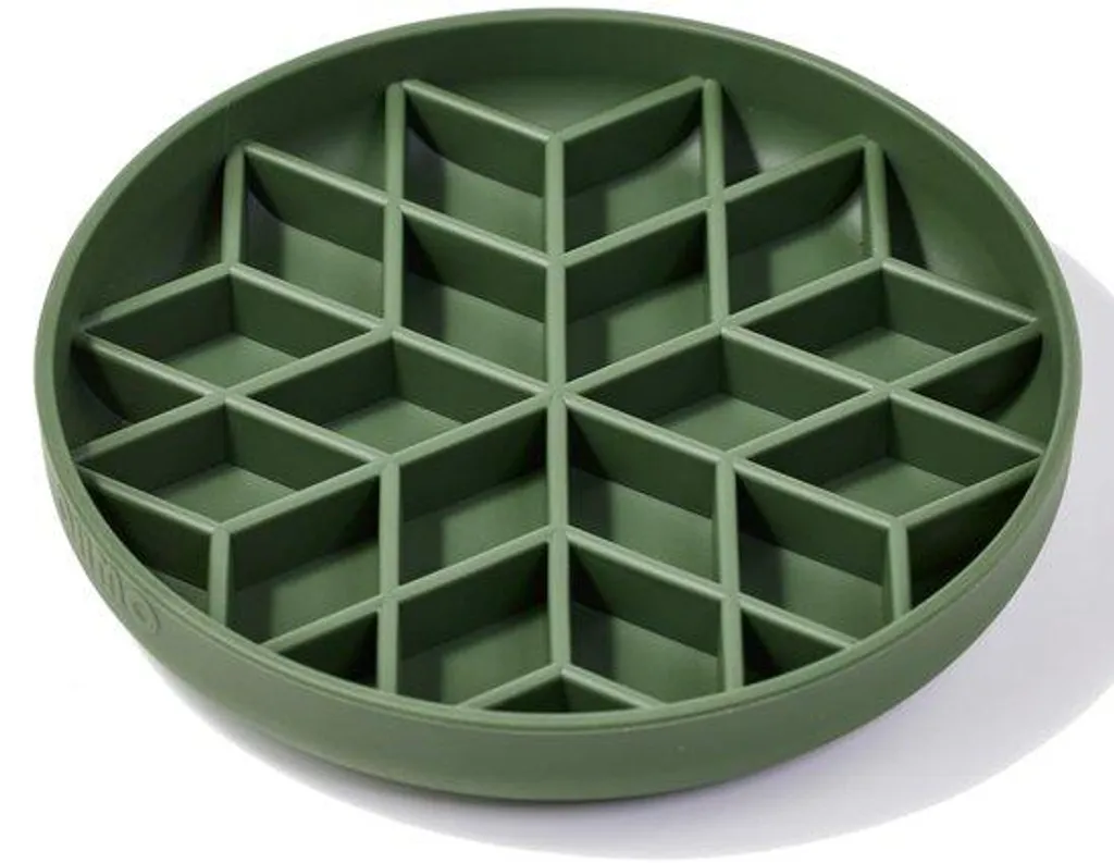 Bol anti-glouton pour chien en silicone souple design Diamant Bleu