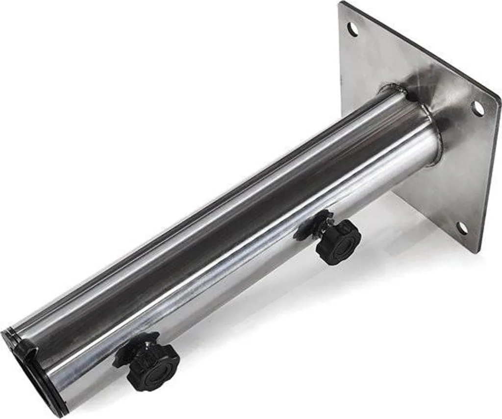Support parasol inox plaque granit 4 trous Ø 55 mm - Fixation stable