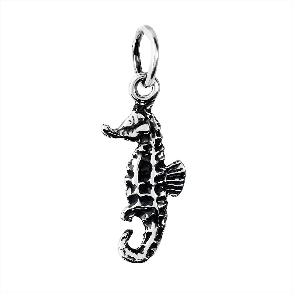 925 Sterling Silber Seepferdchen Kettenanhänger Meer Taucher Seepferd Amulett
