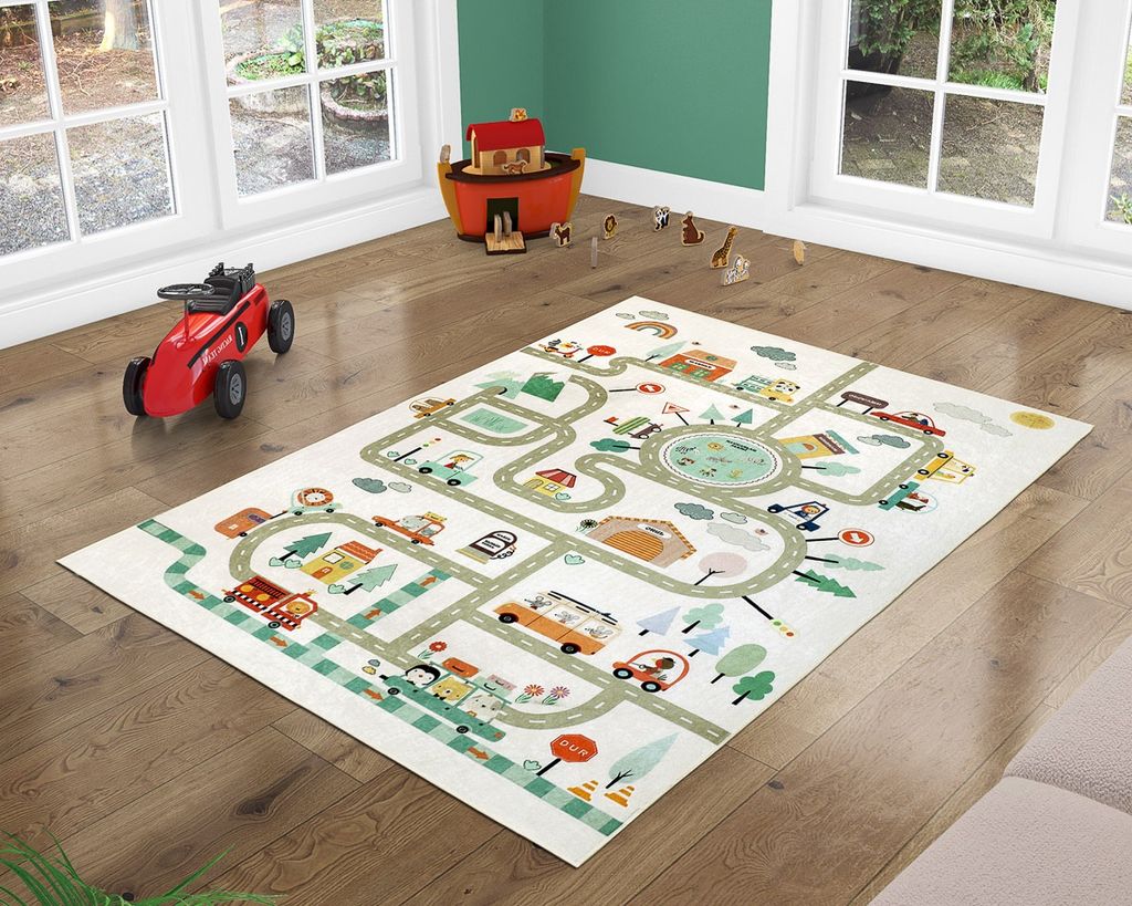 Dětský kobereček 100x150 cm dopravní hřiště Obrázek produktu 4