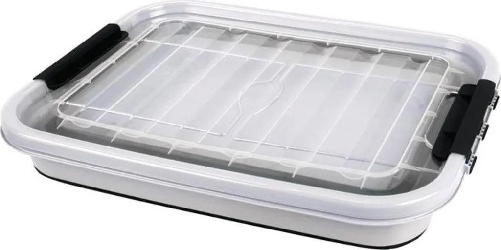 Caisse de rangement plastique pliable 65L Camp4 sur roulettes noires - 2
