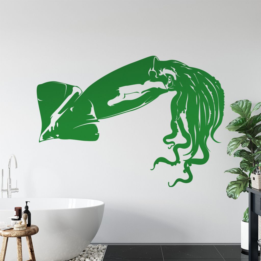 KIWISTAR Riesen Kalmar Tintenfische Wandtattoo in 6 Größen - Wandaufkleber Wall Sticker - Dekoration, Küche, Wohnzimmer, Schlafzimmer, Badezimmer