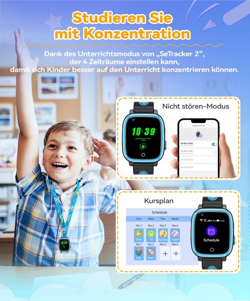 4G Smartwatch Kinder mit GPS und Telefonfunktion, IP68 Produktbild 5