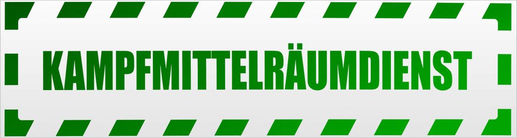 Lebensgefahr! Kampfmittel gestreift Magnetschild Schild magnetisch - 20cm Grün - reflektierend - Magnetfolie für Auto PKW Kfz
