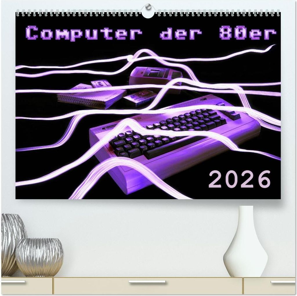 Computer der 80er (hochwertiger Premium Wandkalender 2026 DIN A2 quer), Kunstdruck in Hochglanz