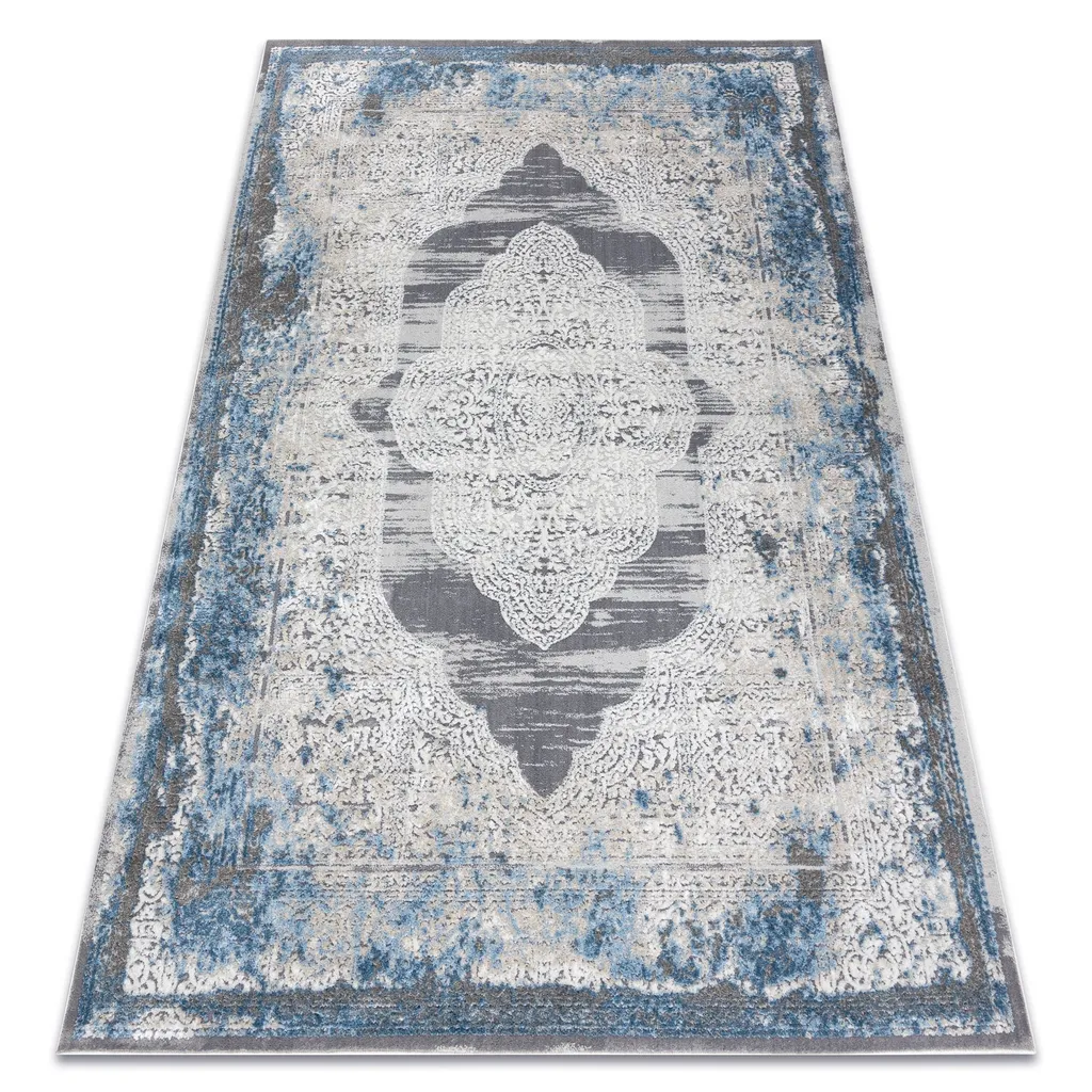 Tapis décoratif pour salon vintage chic crème bleu et beige 120x170 cm