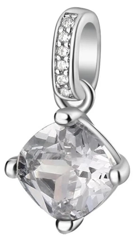 Pendentif brillant Fancy Infinite White en argent et zircon clair
