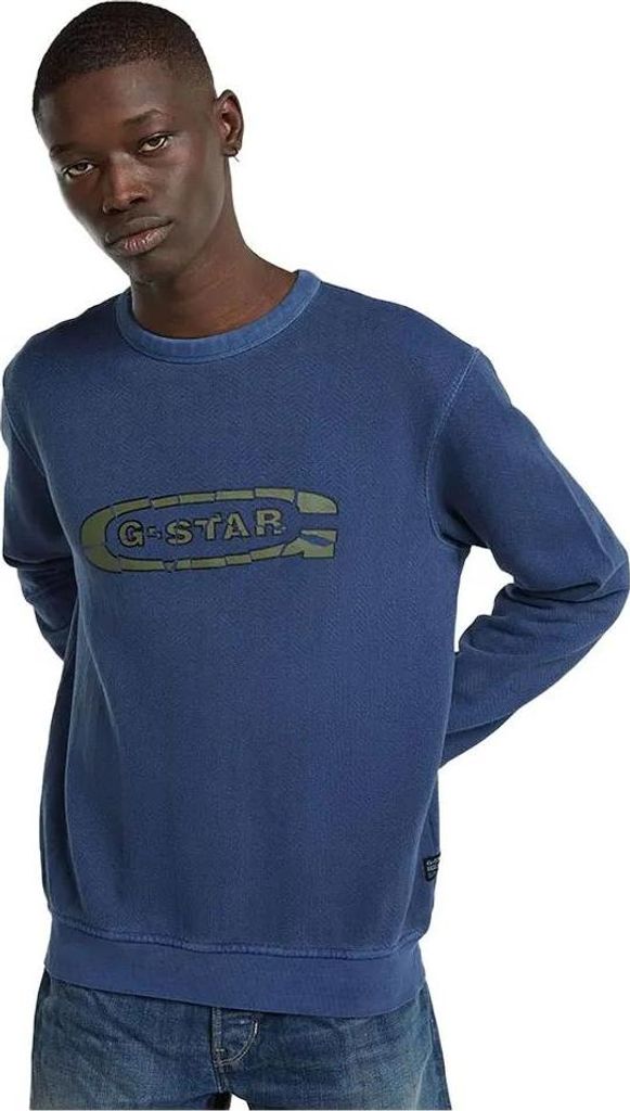 G-star Destroyed G Logo Washed Sweatshirt Blau L Herren Blau L
