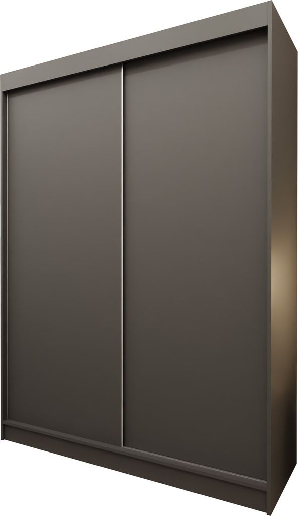 Masseno Schiebetürenschrank SOFIA 160 cm Kleiderschrank Schlafzimmer Schrank 2-türig Grau