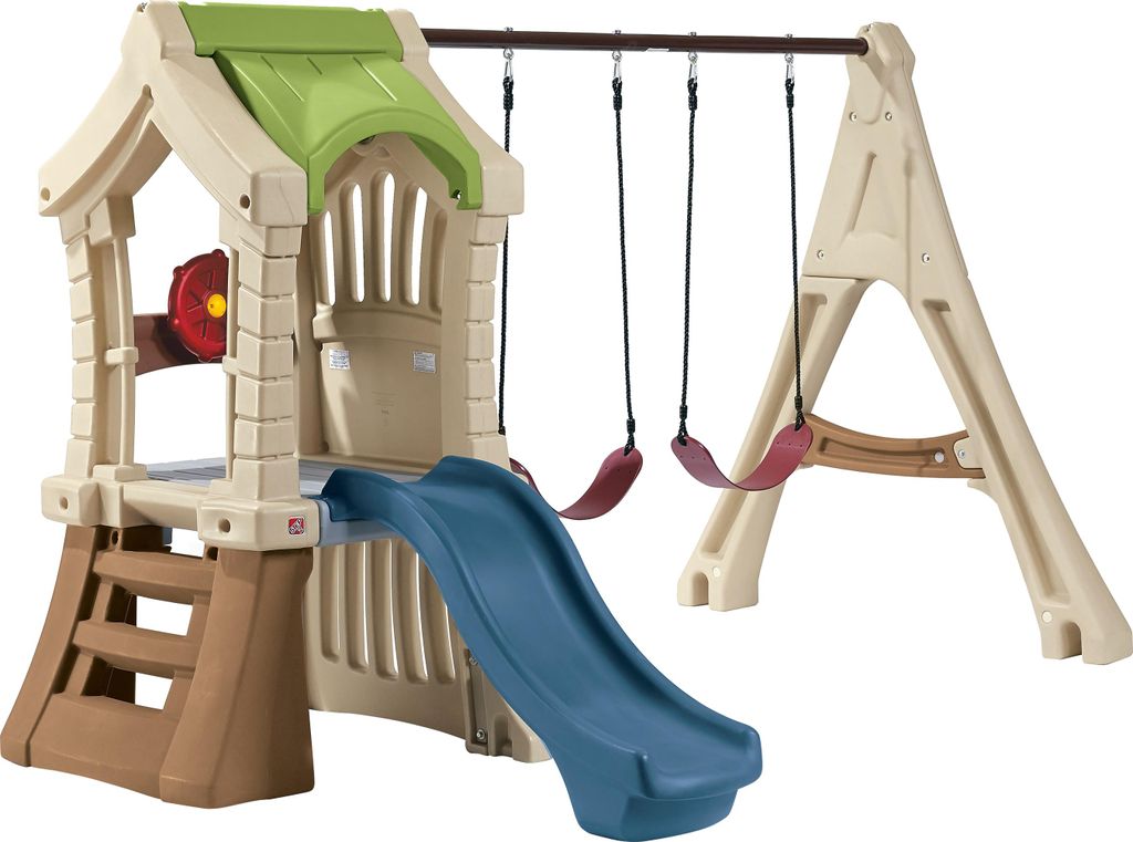 Step2 Play up Gym Set Spielturm mit Rutsche und Schaukel | XXL Kunststoff Spielplatz / Spielgerät für Kinder