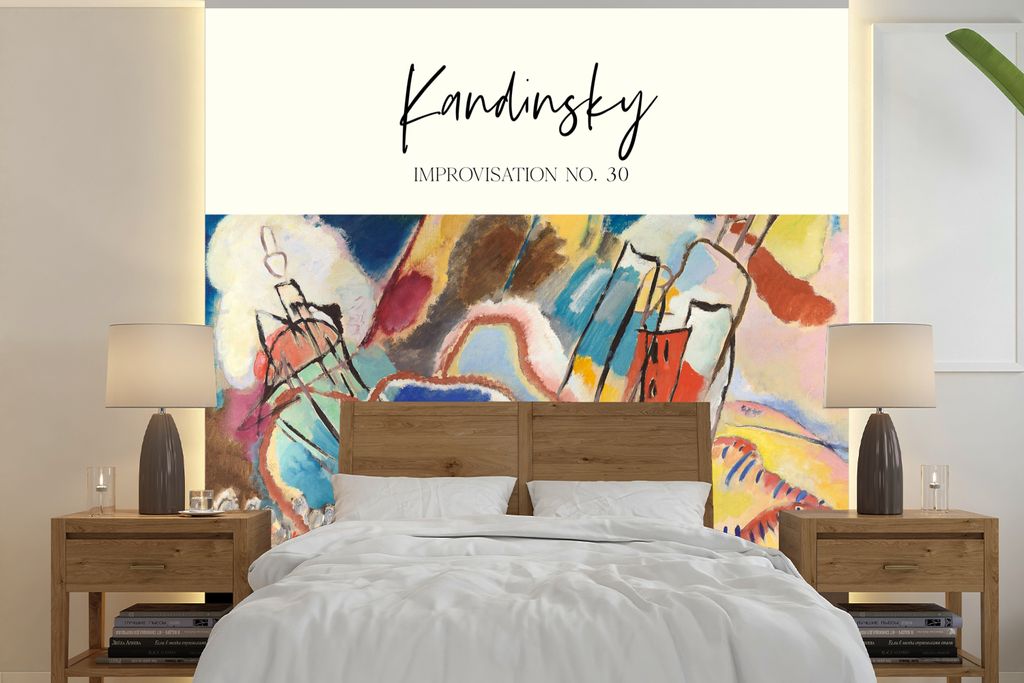 MuchoWow Fototapete für Wohnzimmer oder Schlafzimmer Wandtapete Vinyl Motivtapete Kunst - Kandinsky - Improvisation Nr. 30 - 300x300 cm - Wandde...