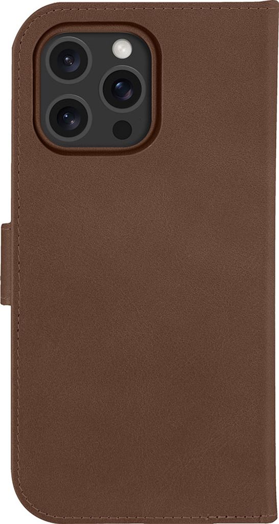 dbramante1928 Lynge - Flip-Hülle für Mobiltelefon - kompatibel mit MagSafe - genarbtes Leder - Dark Tan - für Apple iPhone 16 Pro Max