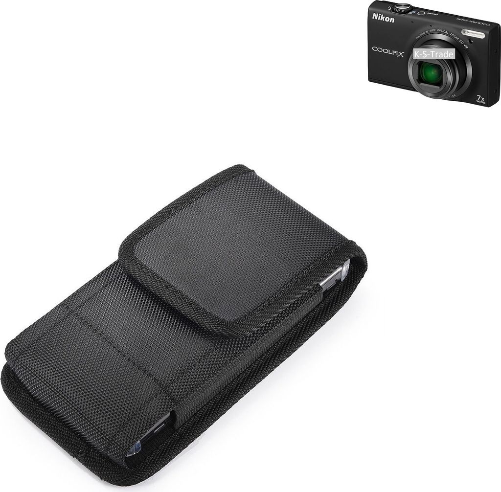 Holster Gürteltasche kompatibel mit Nikon Coolpix S6150 Holster Gürtel Tasche wasserabweisend Handy Hülle Schutz Hülle Outdoor schwarz K-S-Trade