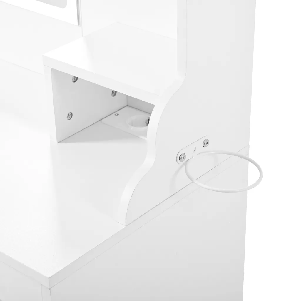 Coiffeuse Gain de Place avec Miroir LED et Rangement pour Petit Espace