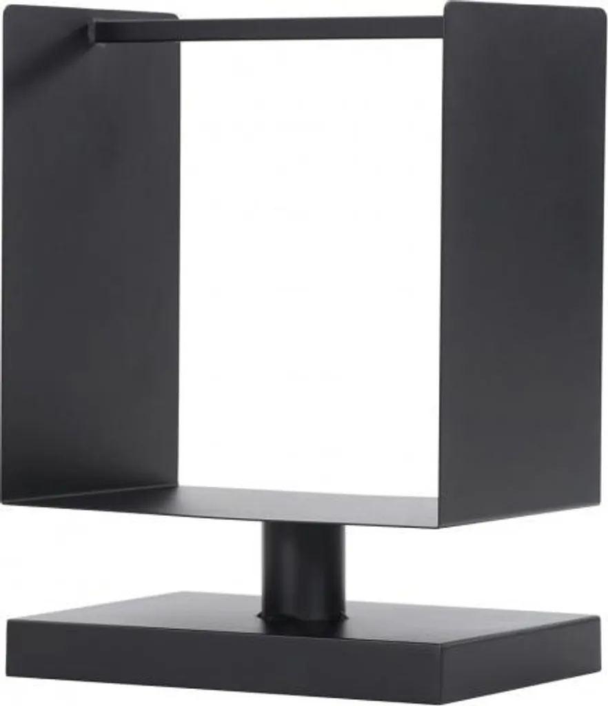 Range bûches robuste en acier noir 60cm avec structure carrée stable - 8
