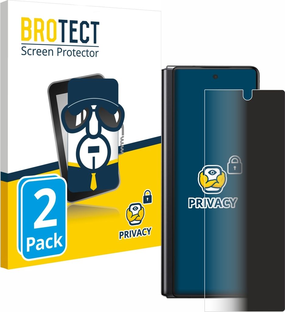 2x BROTECT Sichtschutzfolie für Samsung Galaxy Z Fold 2 5G Anti-Spy Privacy Sichtschutz Blickschutz Folie Blaulicht-Schutz