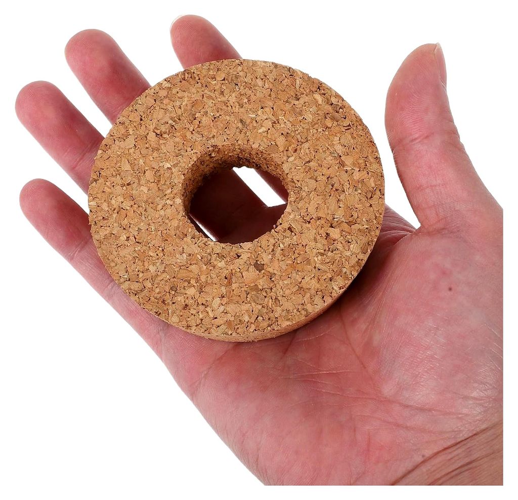 6 Korkdeckel mit Loch für Glas-Pflanzgefäße in Hydrokultur 80x20x73mm für Terrarien und Einmachgläser