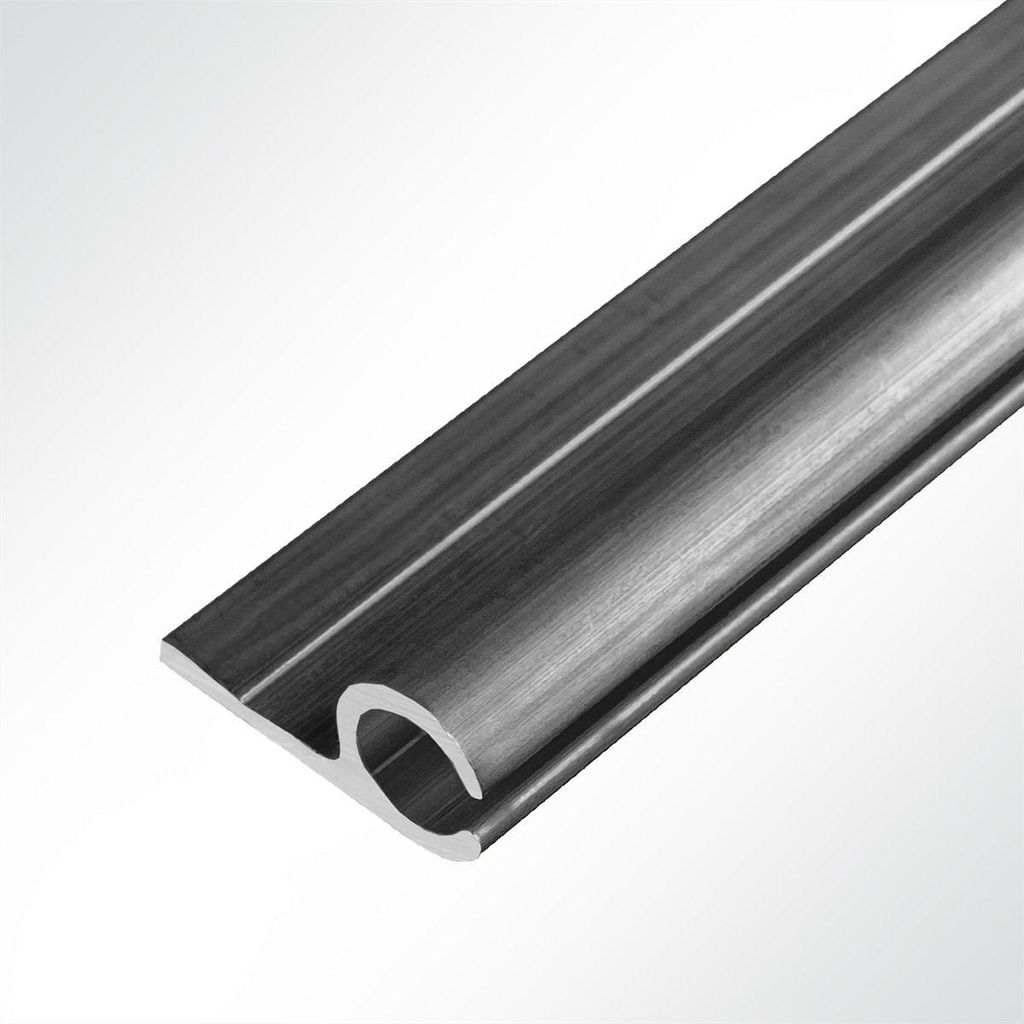 Lysel Kederschiene Kederleiste anthrazit 0° Nut 10mm Öffnungsbreite 3,7mm für Keder 5-9mm L: 3m