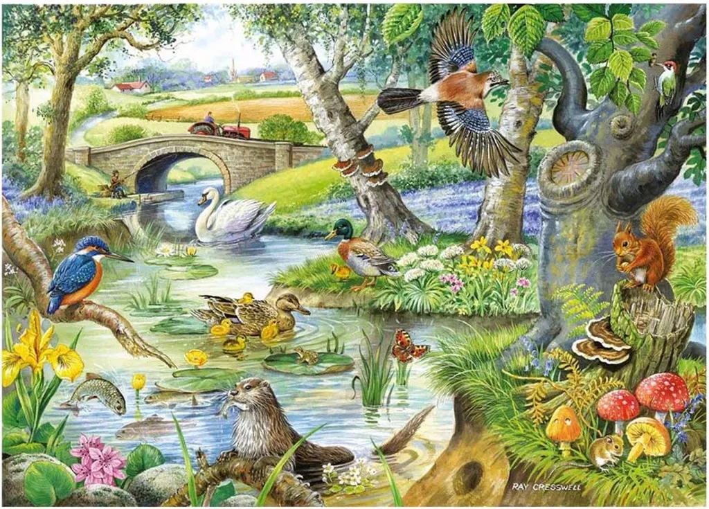 Puzzle 500 grandes pièces animaux de la rivière House of Puzzles XL