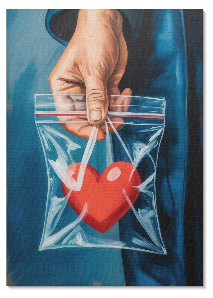 POSTER - 42x59 cm (A2) - Luxo - Starke Kontraste von Rot und Blau, moderner Stil - Wandbild für Wohnzimmer Schlafzimmer & Flur, Modernes Poster Wa...