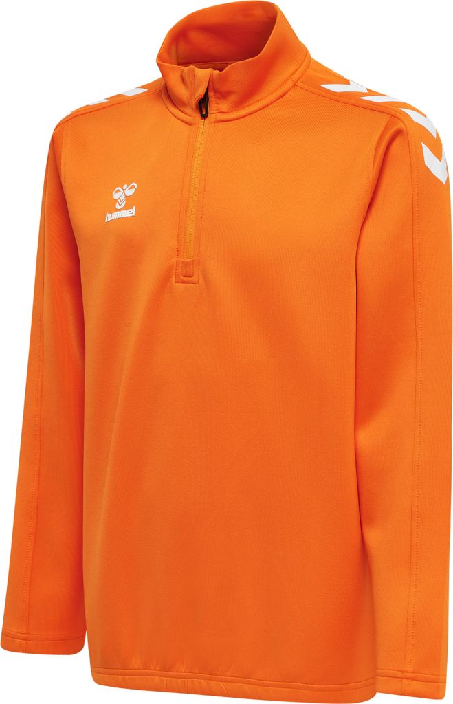 HUMMEL hmlCORE XK HALF ZIP POLY SWEAT KIDS, ORANGE TIGER, 164