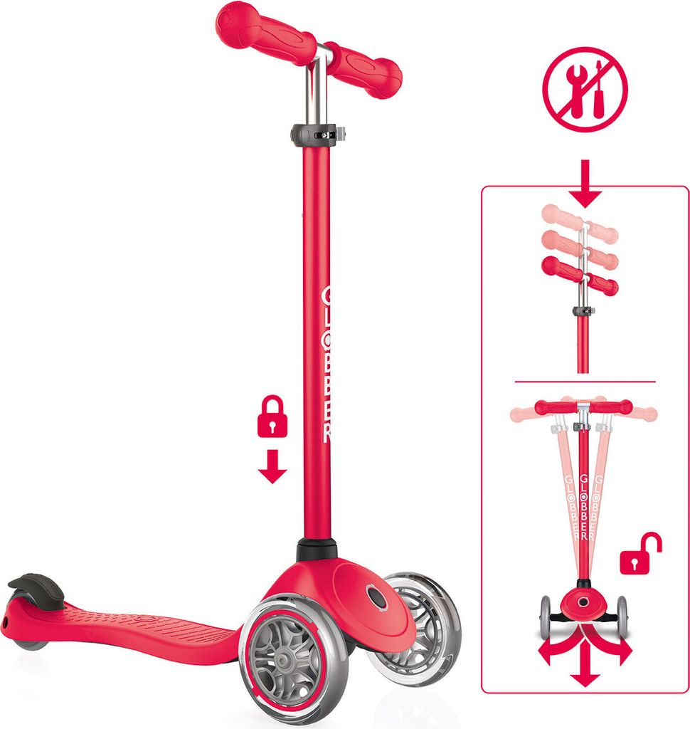 GLOBBER PRIMO – Tretroller Kinder, 120/80 mm, ABEC 5, Produktbild 