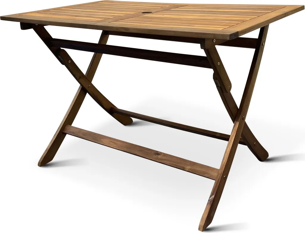 Grande table de terrasse pliante en acacia rectangulaire Mandy 120cm