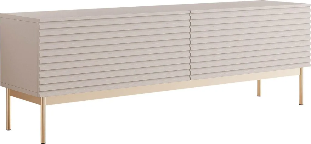 Meuble TV Selsey Linearis 175 cm avec LED - Buffet Gris Cachemire Chic