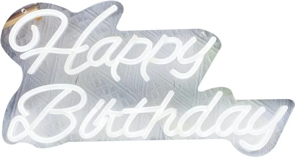 Néon LED Anniversaire 42cm - Éclairage USB avec Support Acrylique Fixe