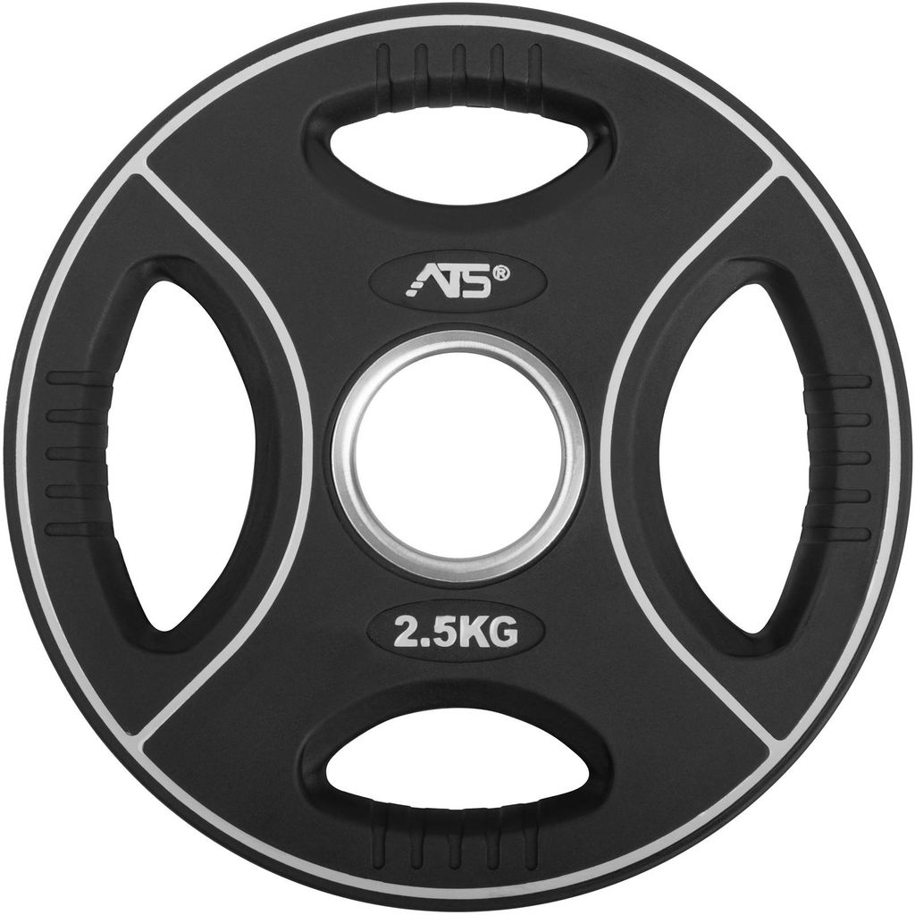 TRENDY SPORT ATS Premium Urethan Polyurethan-Hantelscheiben 50 mm schwarz 2,5 kg