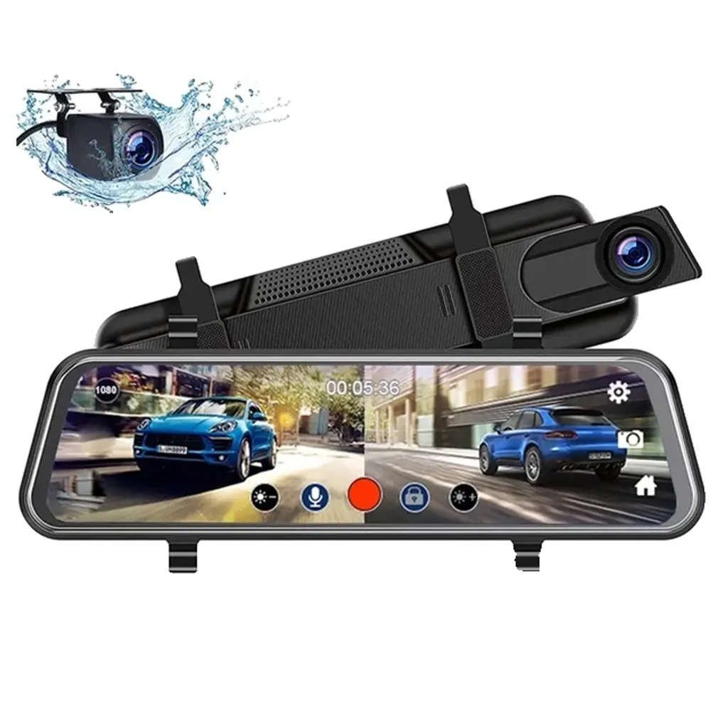 Auto DVR Écran IPS 10 Pouces Full HD 1080P avec Carte SD 64Go Incluse