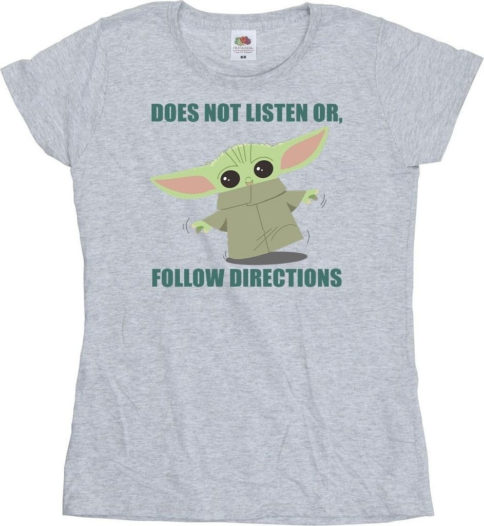 Star Wars - "The Mandalorian Does Not Listen" T-Shirt für Damen BI50616 (XL) (Grau)