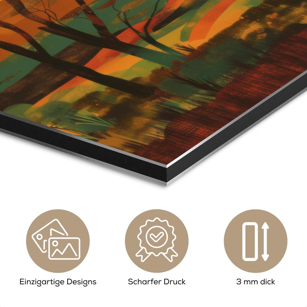 MuchoWow Wanddekoration Metall Metallbild Wandkunst 40x20 cm Landschaft - Afrikanisch - Sonne MuchoWow Aluminium Gemälde - Bild - Aluminium